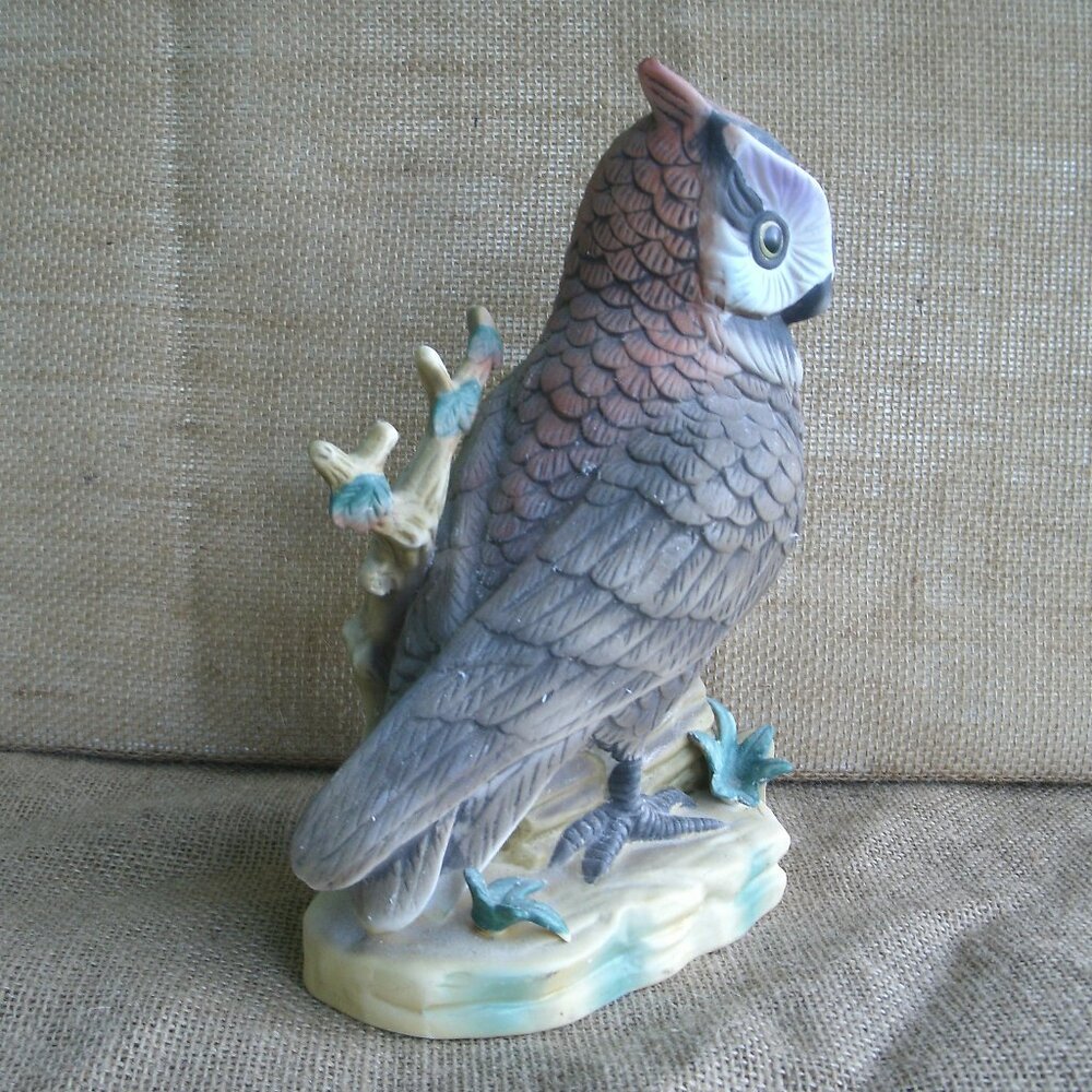 Vintage Large Homco Brown Owl Porcelain Figurine - Picture 8 of 16
